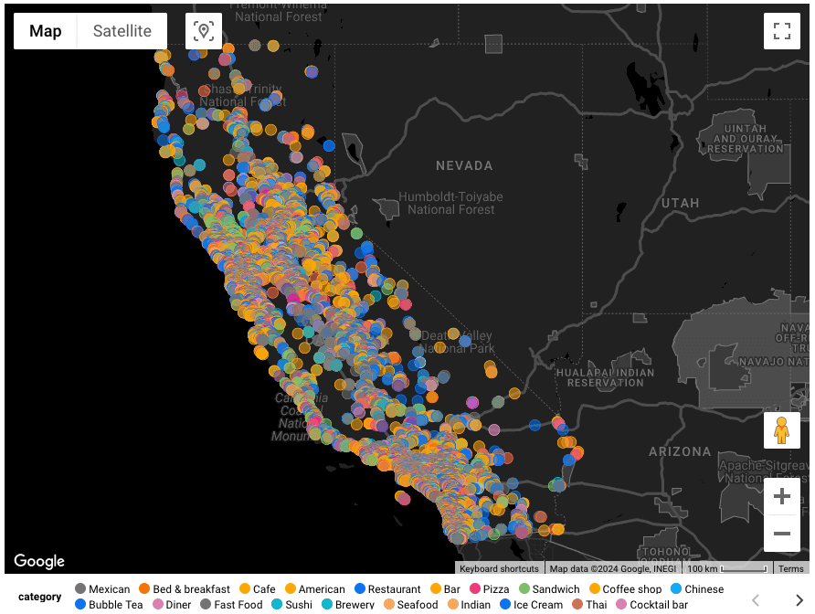 300k+ restaurants in california