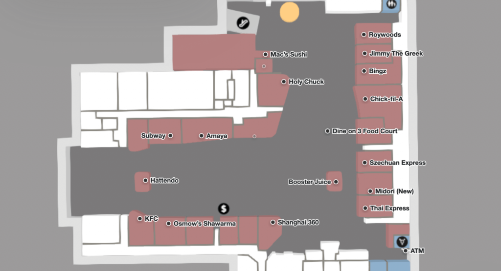 yorkdale food court map