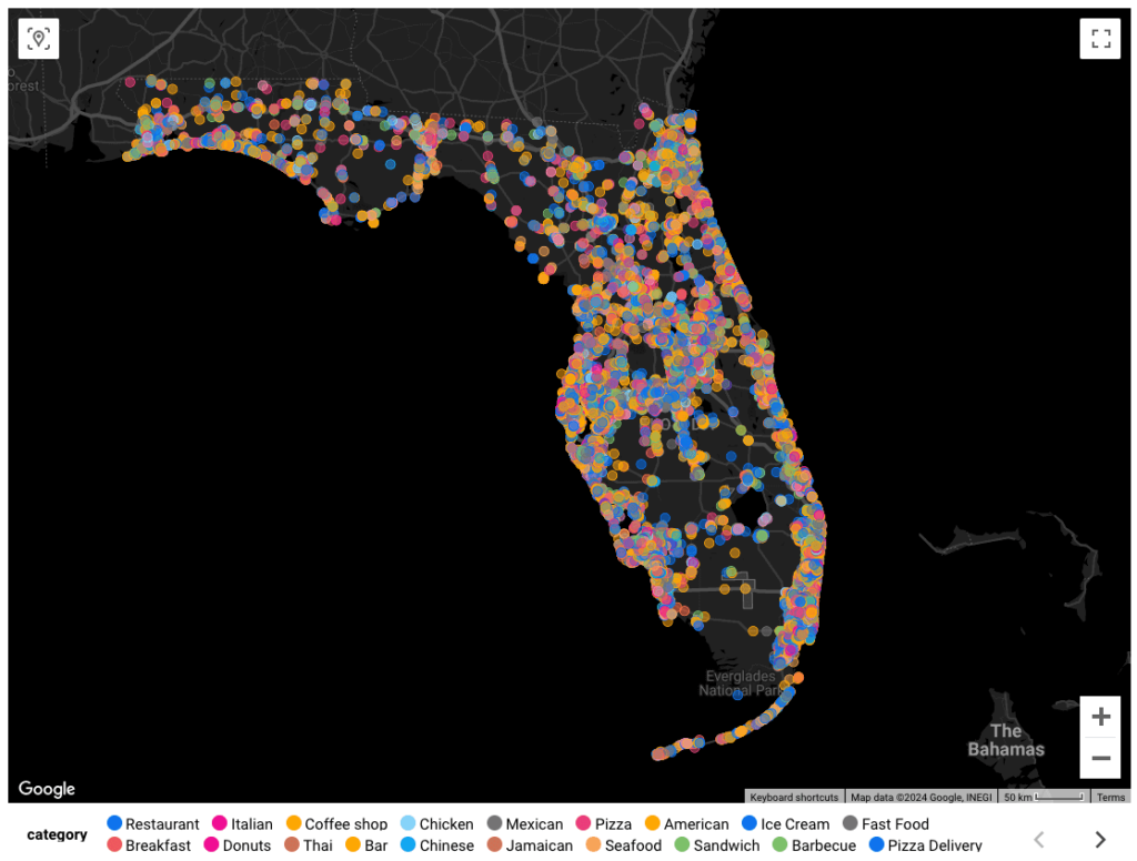 how many restaurants in florida