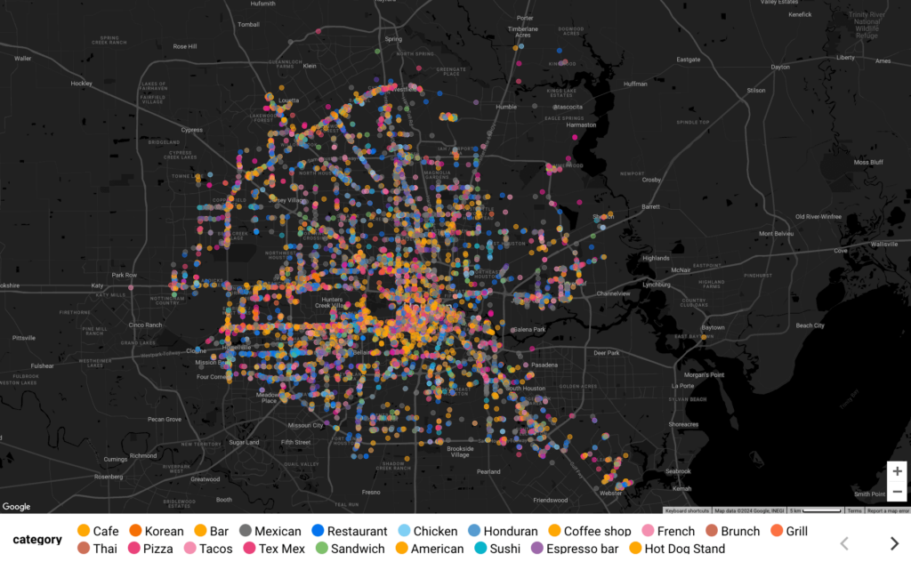 how many restaurants in houston