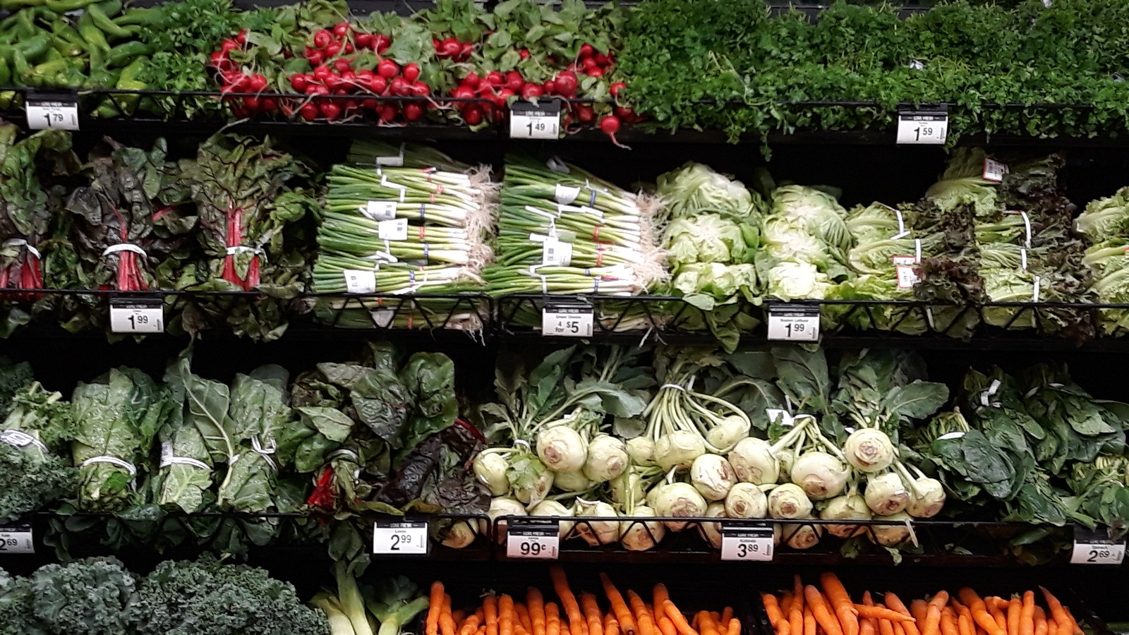 vegetable prices restaurants