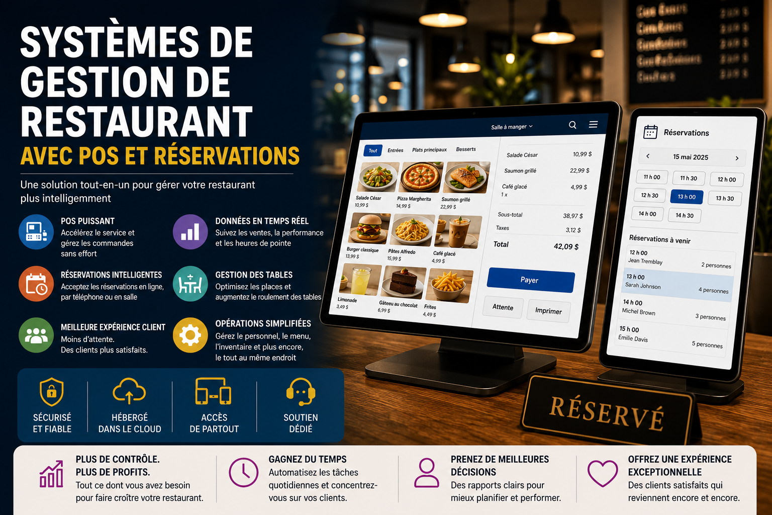 Solution restaurant tout-en-un avec POS et réservations