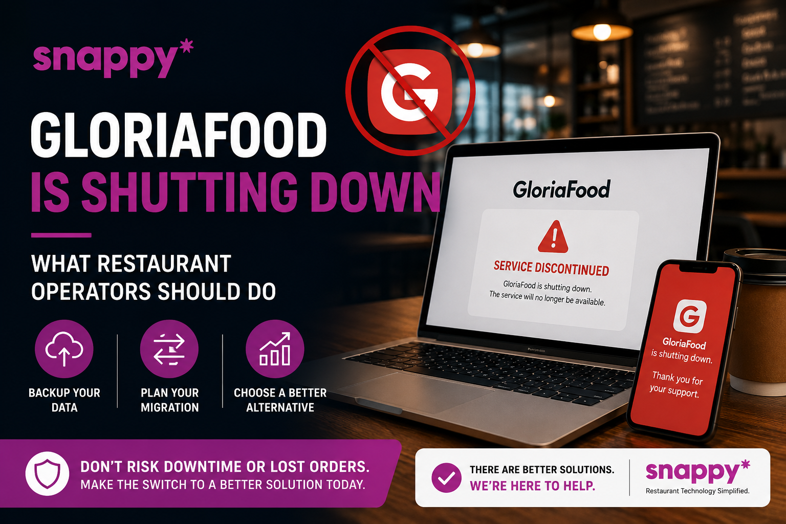 gloriafood shutting down