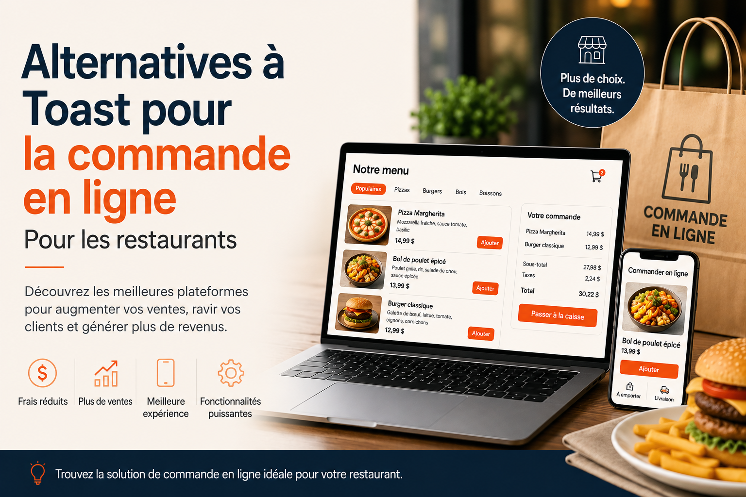 Alternatives à la commande de Toast en ligne pour les restaurants