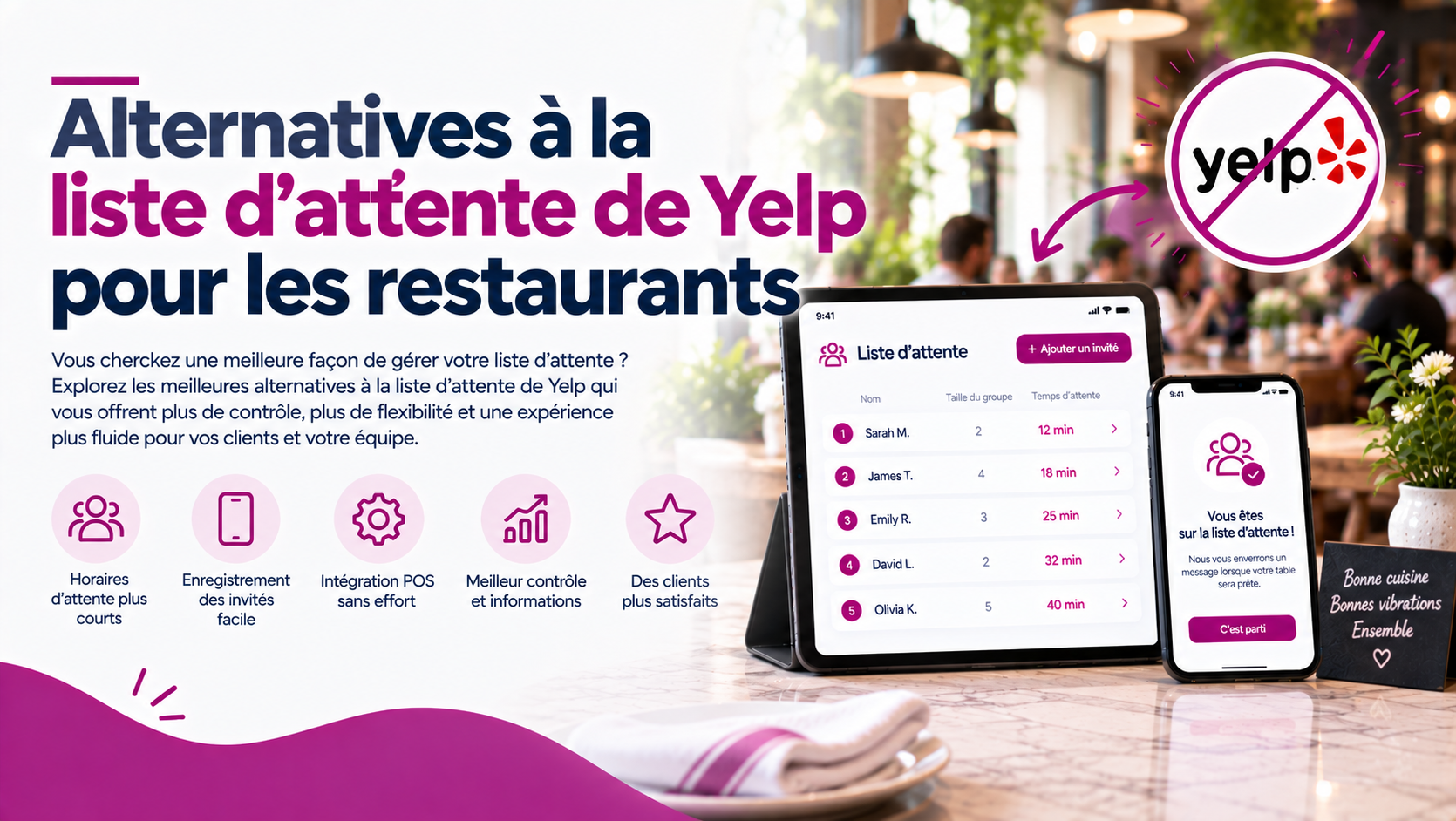 Alternatives à la liste d'attente Yelp pour les restaurants