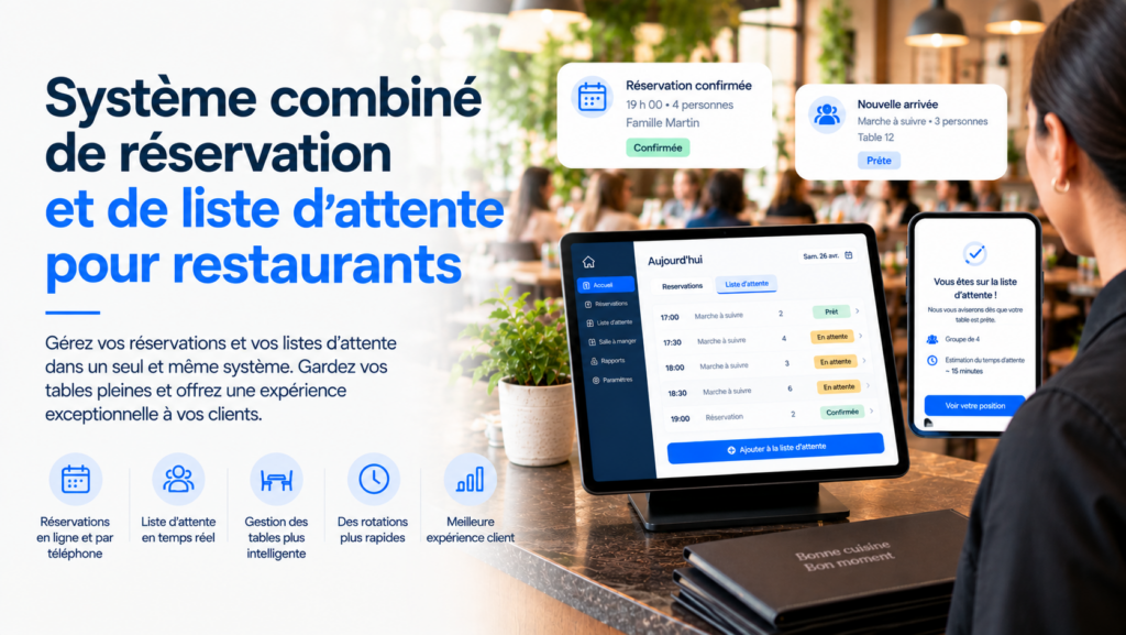 Système combiné de réservation et de liste d'attente pour les restaurants