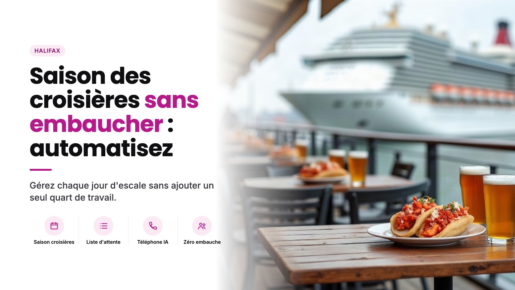 Comment les restaurants de Halifax peuvent gérer la saison des croisières 2026 sans embaucher